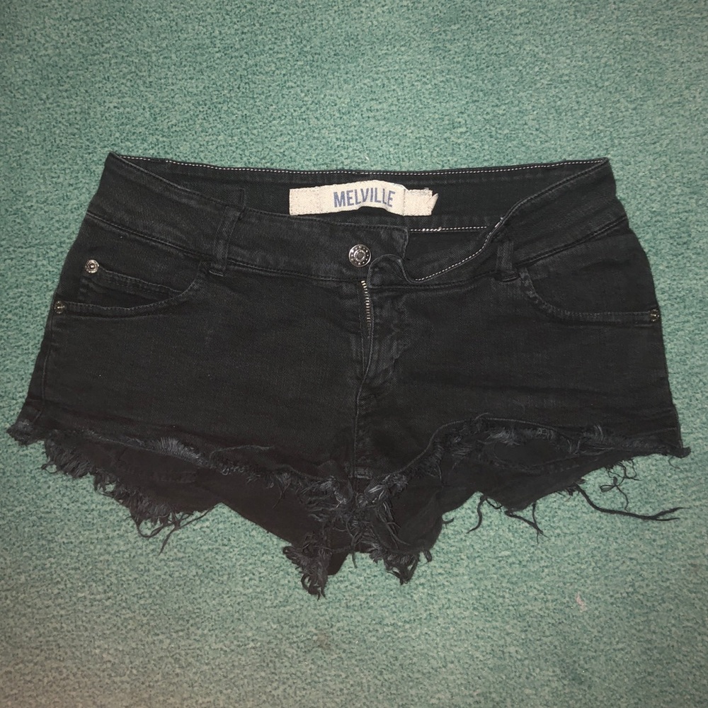 Brandy Melville Frayed Black Shorts